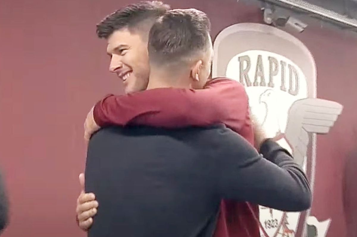 Moment special între Cristi Săpunaru și Mirel Rădoi: „Spiritul Rapidului i se datorează, îmi pare rău că n-am jucat la aceeași echipă”