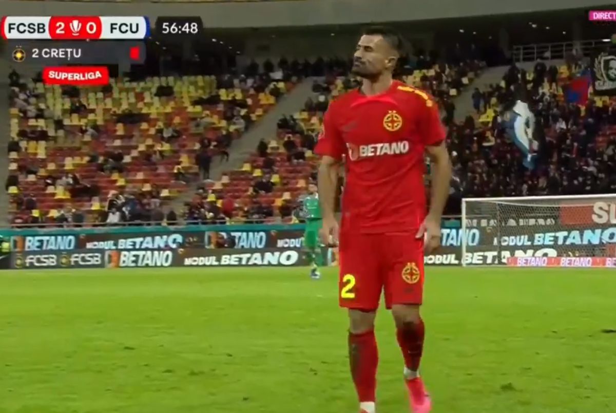 Valentin Crețu, eliminat în FCSB - FCU Craiova