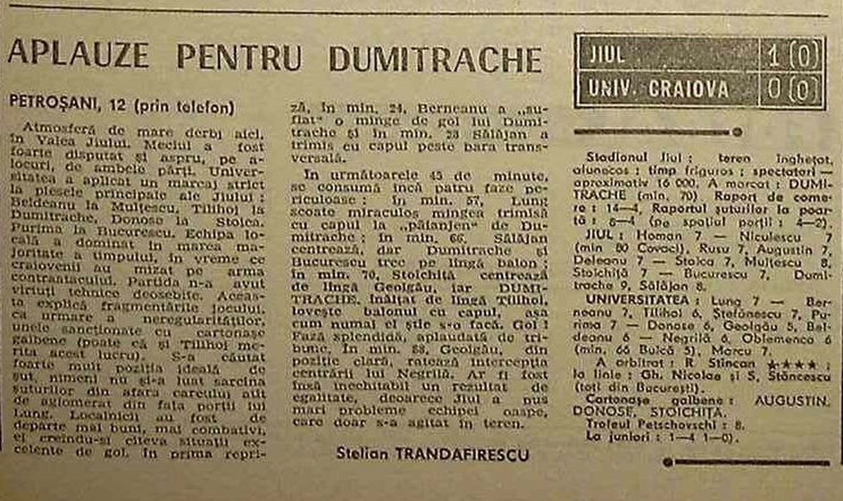 45 de ani de la ultimul meci al lui Ion Oblemenco în Divizia A, înainte să fie dat afară de la Craiova » De ce e „Tunarul din Bănie” cel mai iubit fotbalist din istoria Universității