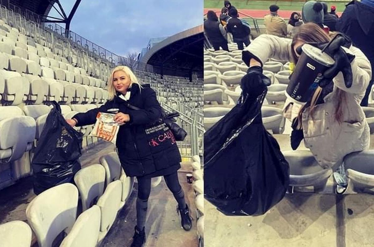 „Japonezii” de la Cluj » Imaginile week-end-ului în Liga 1, fanii au strâns gunoaiele din stadion: „Era de așteptat să se întâmple asta în Ardeal”