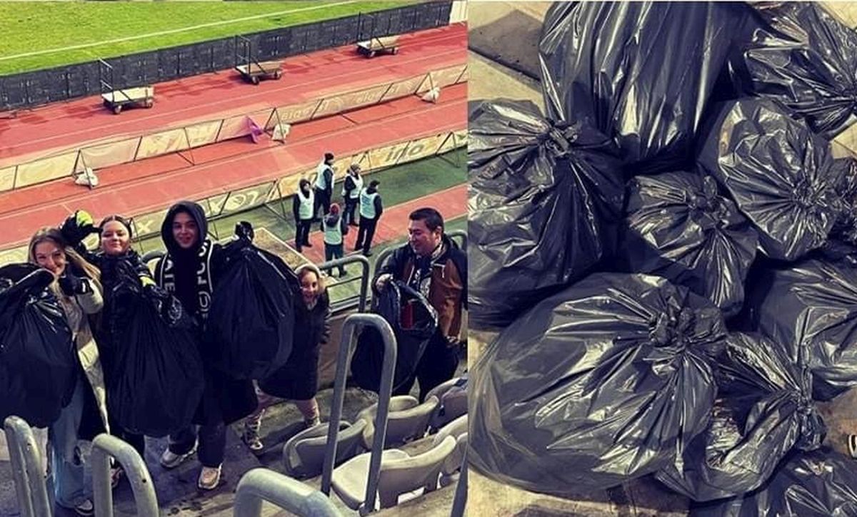 „Japonezii” de la Cluj » Imaginile week-end-ului în Liga 1, fanii au strâns gunoaiele din stadion: „Era de așteptat să se întâmple asta în Ardeal”