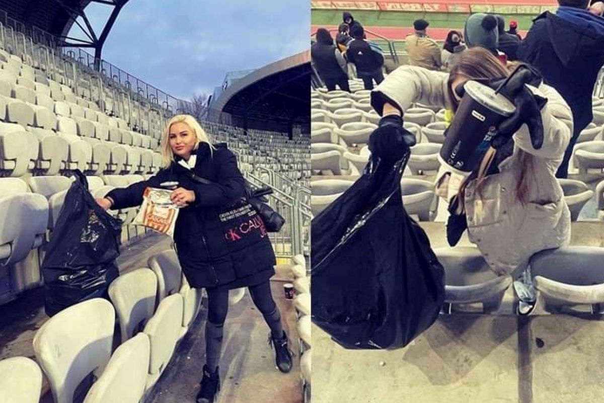 „Japonezii” de la Cluj » Imaginile week-end-ului în Liga 1, fanii au strâns gunoaiele din stadion: „Era de așteptat să se întâmple asta în Ardeal”