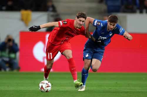 David Miculescu, în meciul Hoffenheim - FCSB/ FOTO: Gulliver/GettyImages