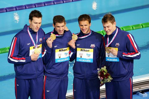 Klete Keller, Michael Phelps, Ryan Lochte și Peter Vanderkaay FOTO IMAGO