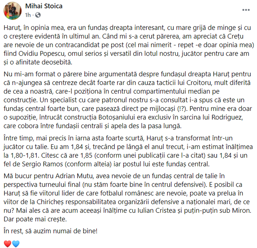 Mihai Stoica captează Facebook