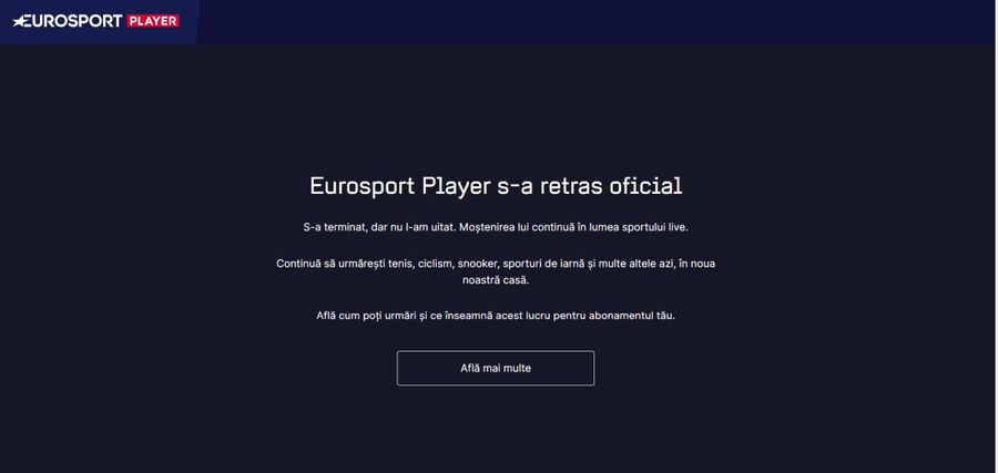 Schimbare pe piața media din România » Eurosport Player s-a închis! Ce măsuri pot lua abonații