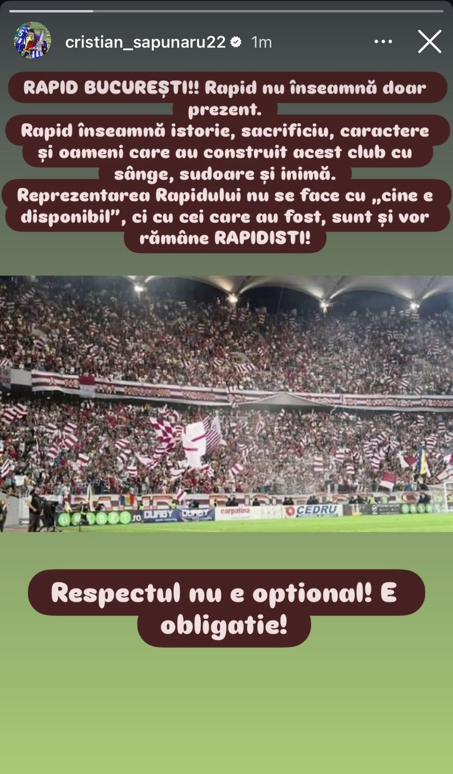 Mesajul lui Cristian Săpunaru pentru galeria Rapidului după protestul împotriva lui Dan Șucu