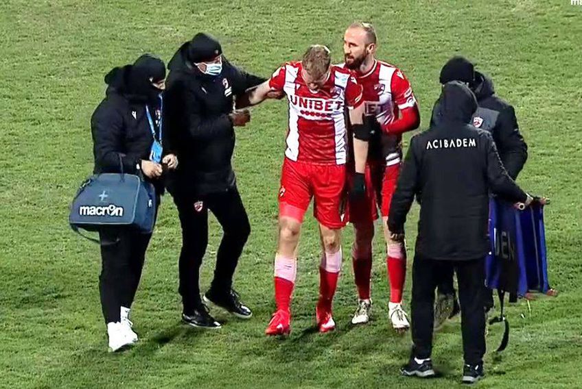 Adam Nemec (35 de ani) a părăsit terenul accidentat, în minutul 79 al meciului dintre Dinamo și Sepsi Sf. Gheorghe, la scorul de 0-0.