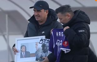 „Atac la Rege” » Explicațiile din spatele cadoului inedit primit de Gică Hagi la meciul cu FC Argeș: „I-am găsit un dublu sens”