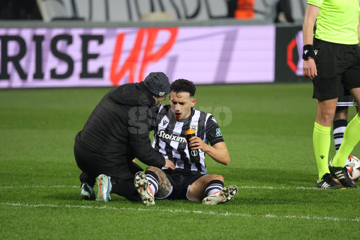 Accidentare HORROR în PAOK - FCSB » Jucătorul nu a mai putut continua partida
