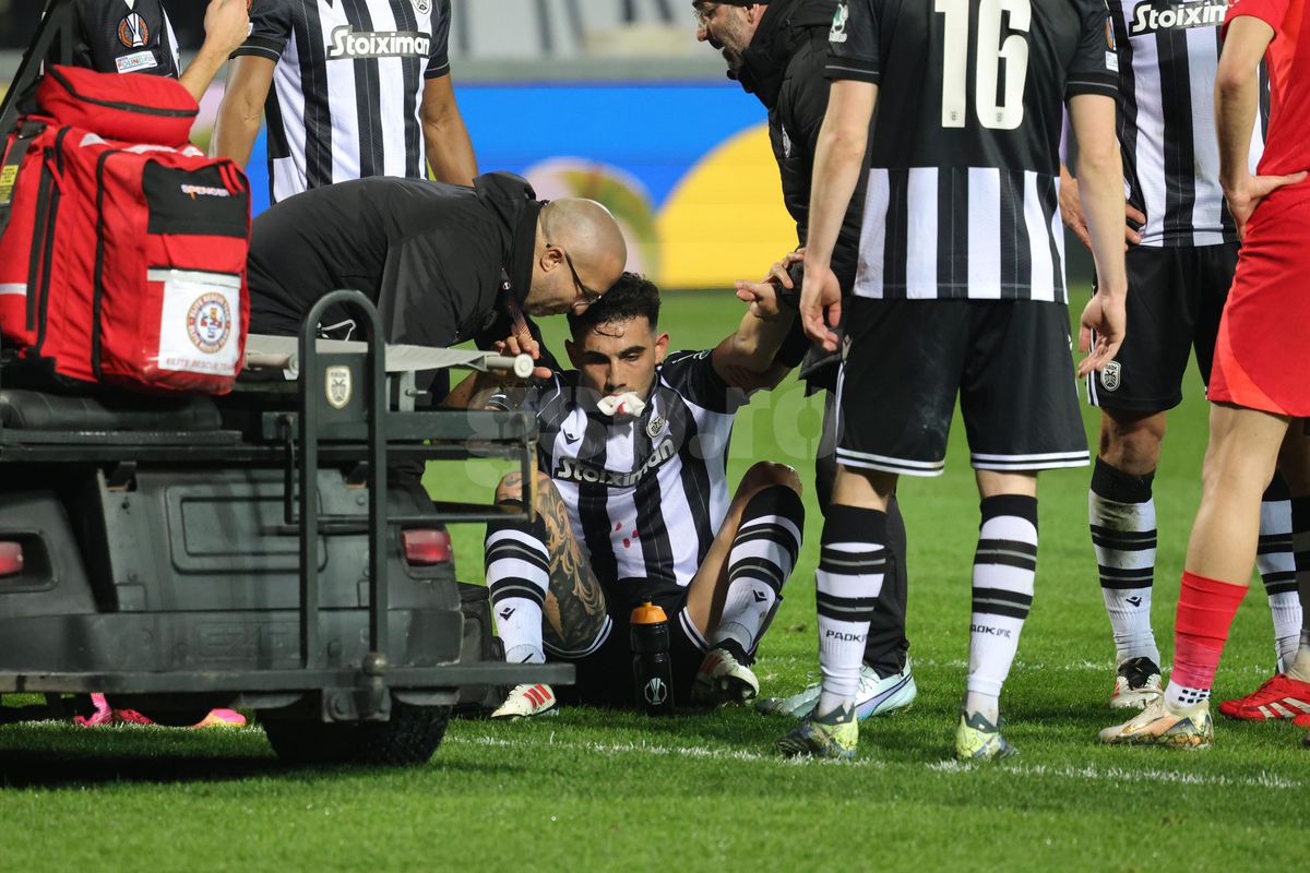 Accidentare HORROR în PAOK - FCSB » Jucătorul nu a mai putut continua partida