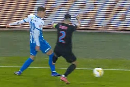 Faultul comis de Crețu asupra lui Băsceanu, foto: captură Prima Sport 1