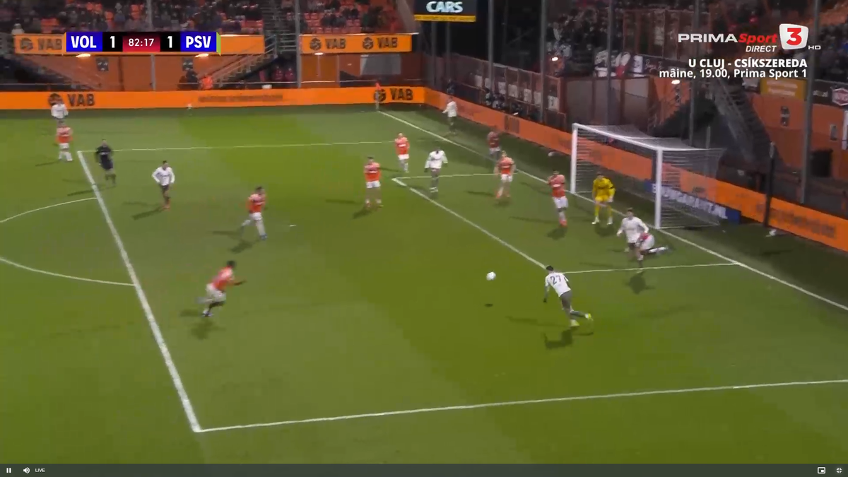 Rezerva Dennis Man, încă un gol pentru PSV, în ȘOCUL de la Volendam