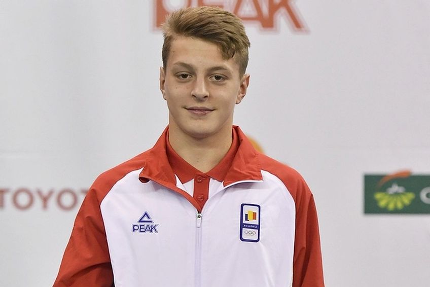 Gabriel Burtănete, pe ultimul loc în finala de la sărituri la CM de la Baku. Foto: cosr.ro