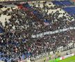 Mesajul apărut în peluza lui Lyon la meciul cu FCSB, foto: Sergiu Alexandru