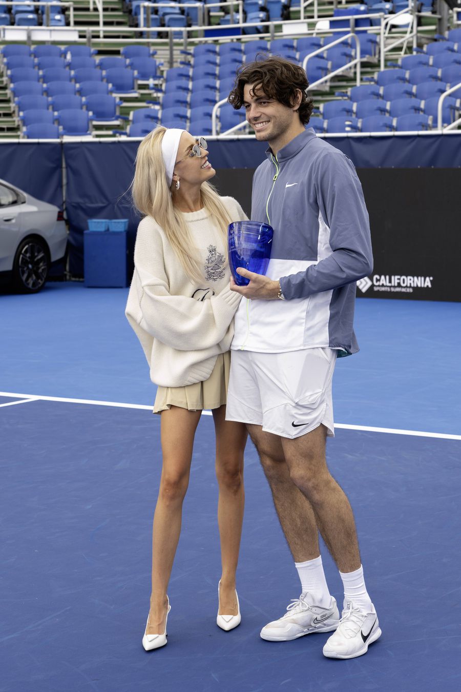 Morgan Ridlle și Taylor Fritz după ce americanul s-a impus la Delray Beach FOTO Imago Images Iubita lui Taylor Fritz le acuză pe soțiile și prietenele jucătorilor din circuitul ATP că își bat joc de ea