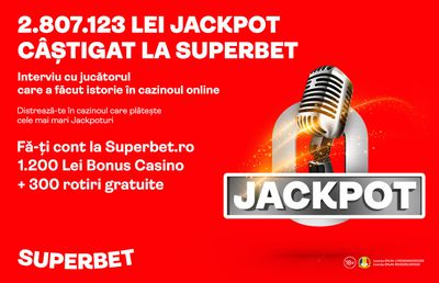 Jackpot istoric plătit de Superbet! Vino să-l cunoști pe cel care a încasat 2.807.123 lei și ne-a răspuns la 10 întrebări!