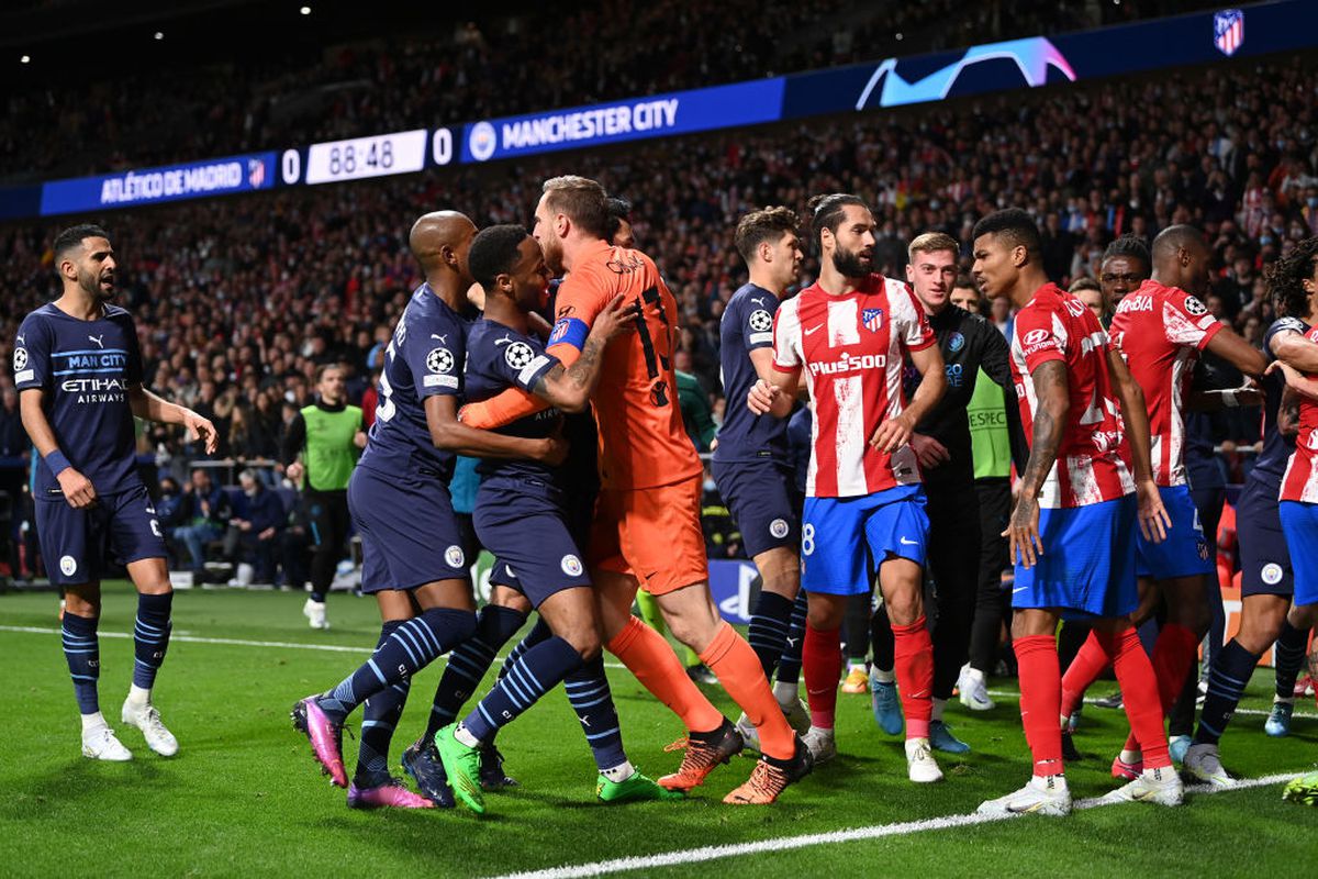 Atletico Madrid - Manchester City. Încăierare pe final