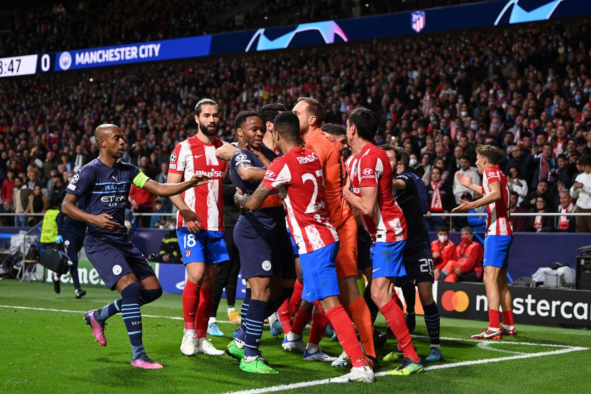 Atletico Madrid - Manchester City. Încăierare pe final