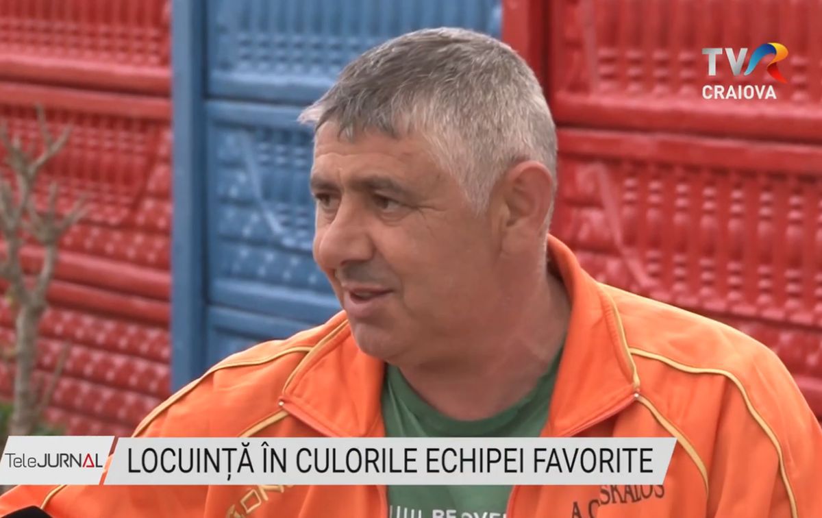 Pasiunea pentru FCSB nu are limite » Un oltean și-a vopsit locuința în roș-albastru: „Fac și cotețele la porci și găini”