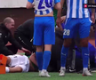 Cea mai brutală ciocnire între fotbaliști într-un meci FNL