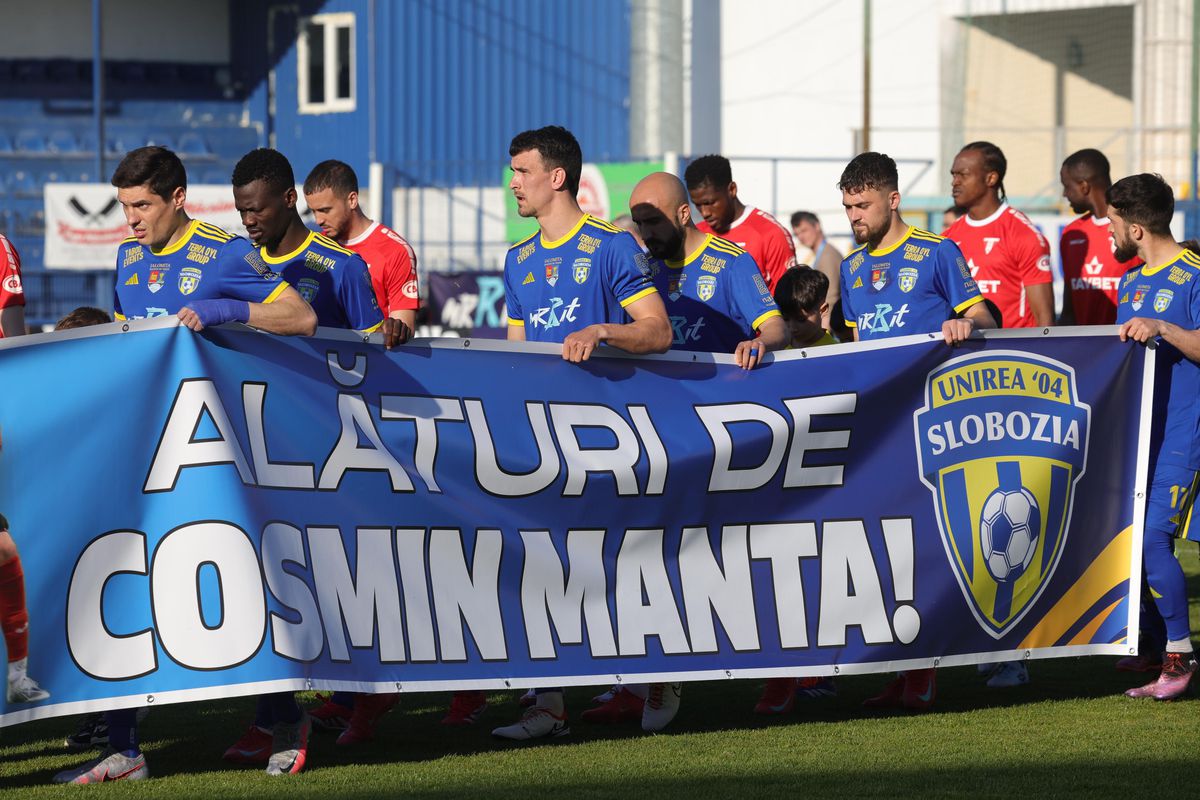 Drama din spatele mesajului afișat de fotbaliștii Unirii Slobozia înaintea meciului cu UTA