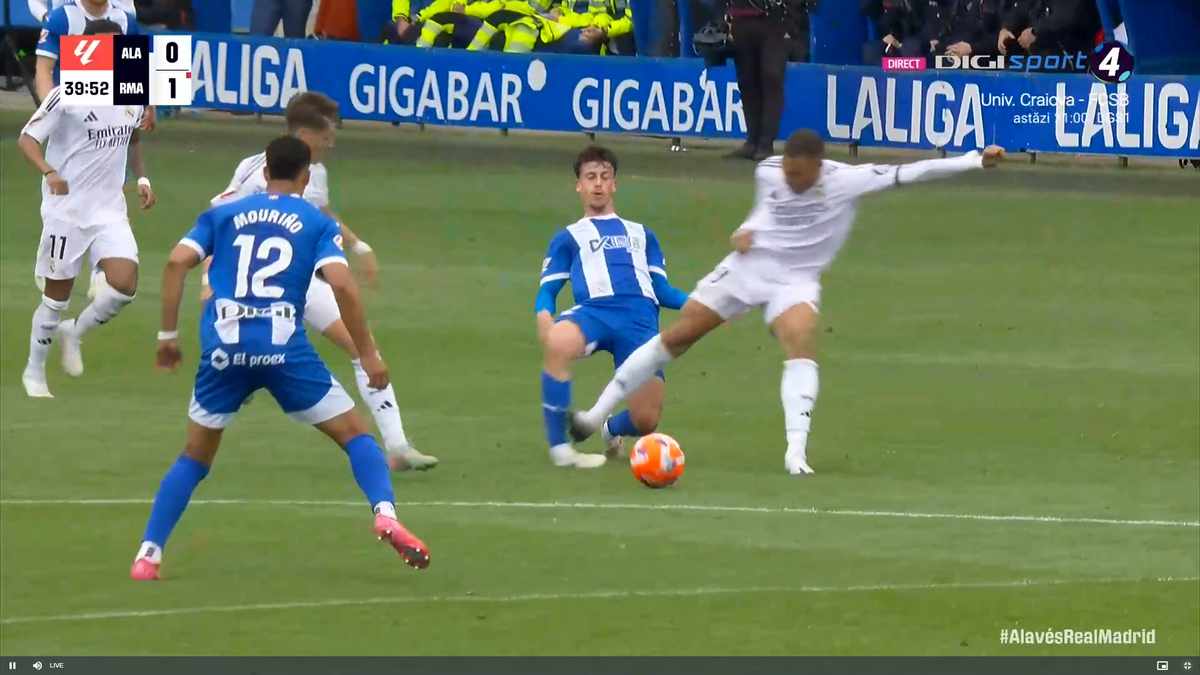Mbappe s-a dus să-i rupă piciorul! Alaves - Real Madrid 0-1, duel marcat de două intrări sălbatice