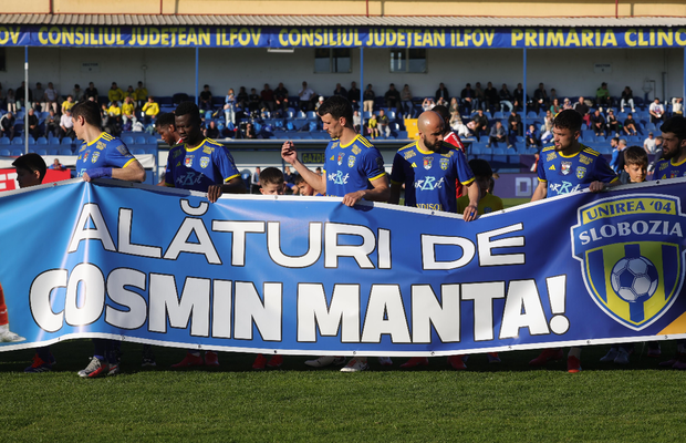 Drama din spatele mesajului afișat de fotbaliștii Unirii Slobozia înaintea meciului cu UTA