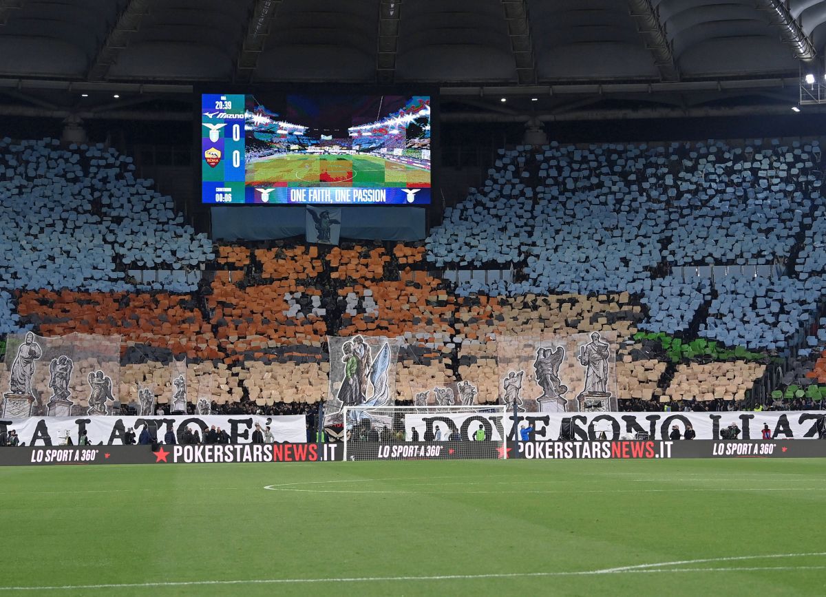 Sublim! Ce au putut face suporterii lui Lazio la derby-ul cu Roma: scenografie magnifică pe „Olimpico”
