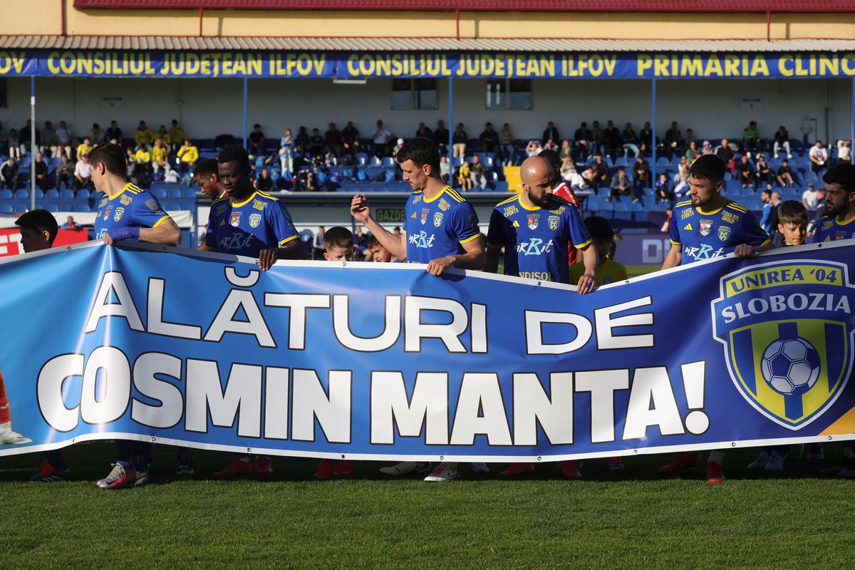 Drama din spatele mesajului afișat de fotbaliștii Unirii Slobozia înaintea meciului cu UTA