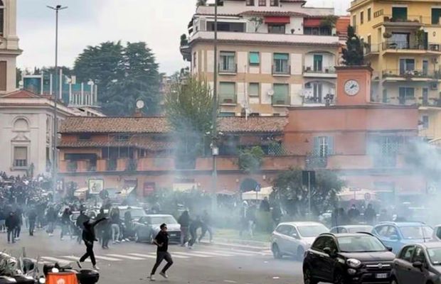 Scene de război pe străzile capitalei, înainte de Lazio - AS Roma