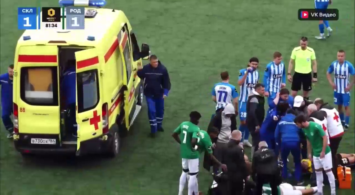 Cea mai brutală ciocnire între fotbaliști într-un meci FNL