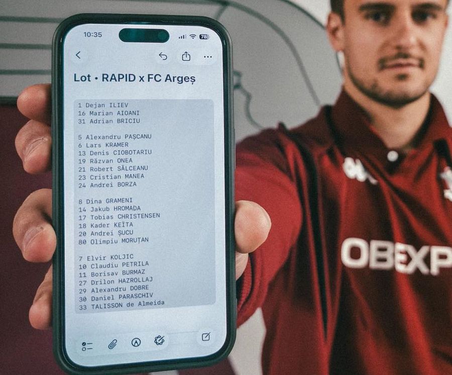 Rapid - FC Argeș: giuleștenii riscă să intre în criză » Lotul ales de Gâlcă + Nepotul și strănepoții lui Mircea Lucescu vor da lovitura de start