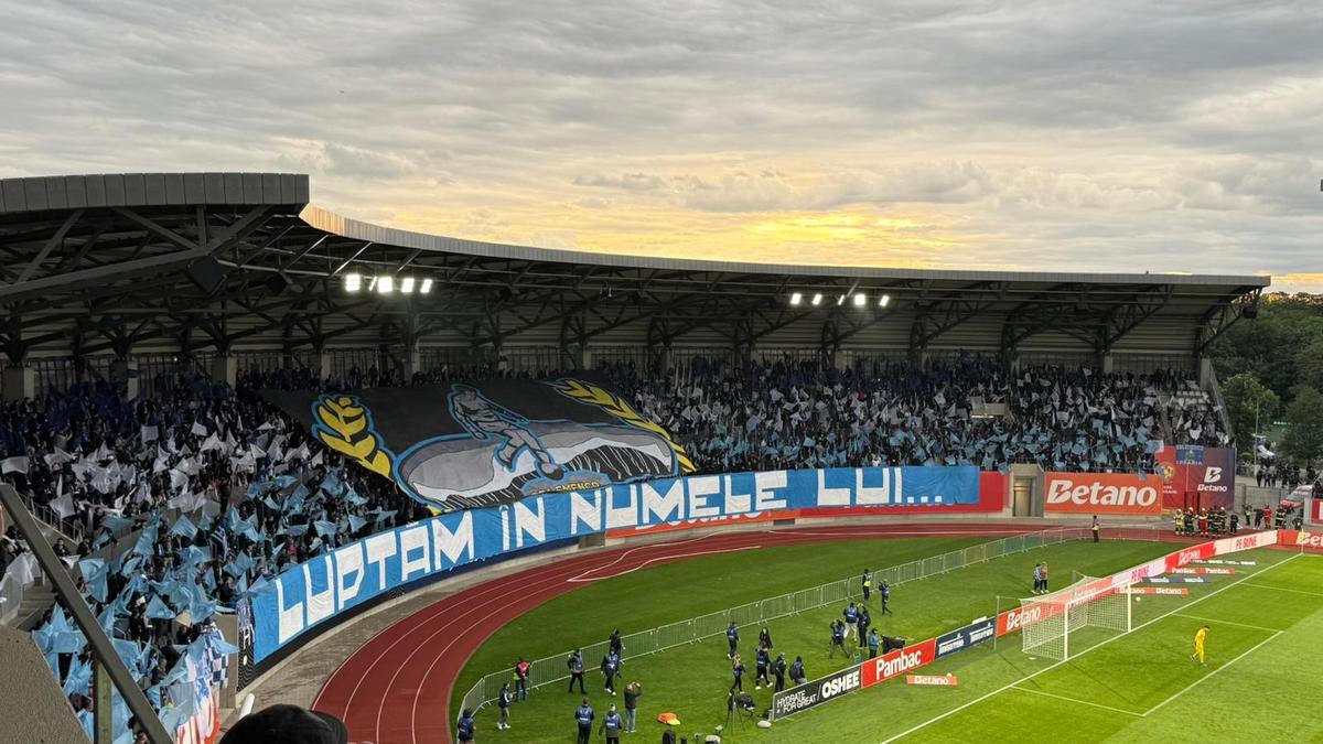 Scenografii din istorie la finala Cupei României Betano » „Ecouri din trecut” la Cluj, „tunarul din Bănie” înălțat în peluza Craiovei