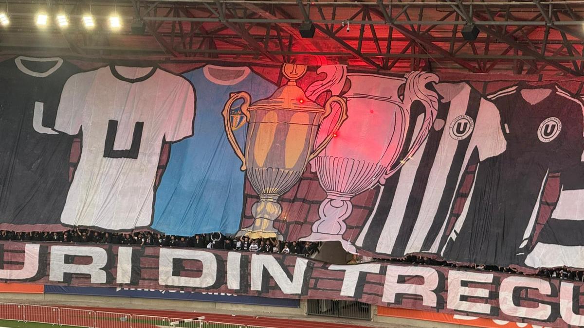 Scenografii din istorie la finala Cupei României Betano » „Ecouri din trecut” la Cluj, „tunarul din Bănie” înălțat în peluza Craiovei