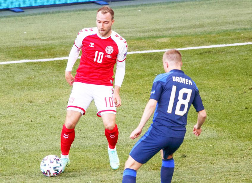 Christian Eriksen, în meciul cu Finlanda, foto: Imago