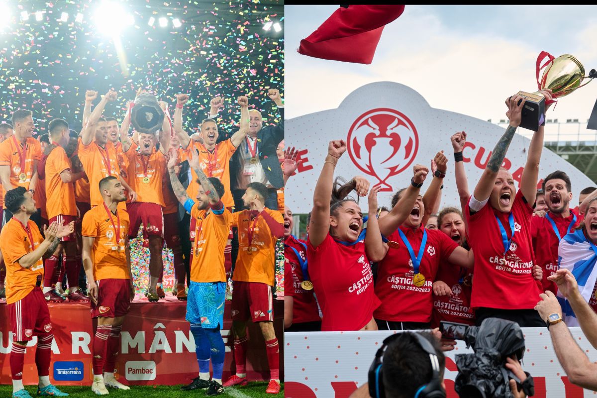 Comparație Cupa României masculin și feminin