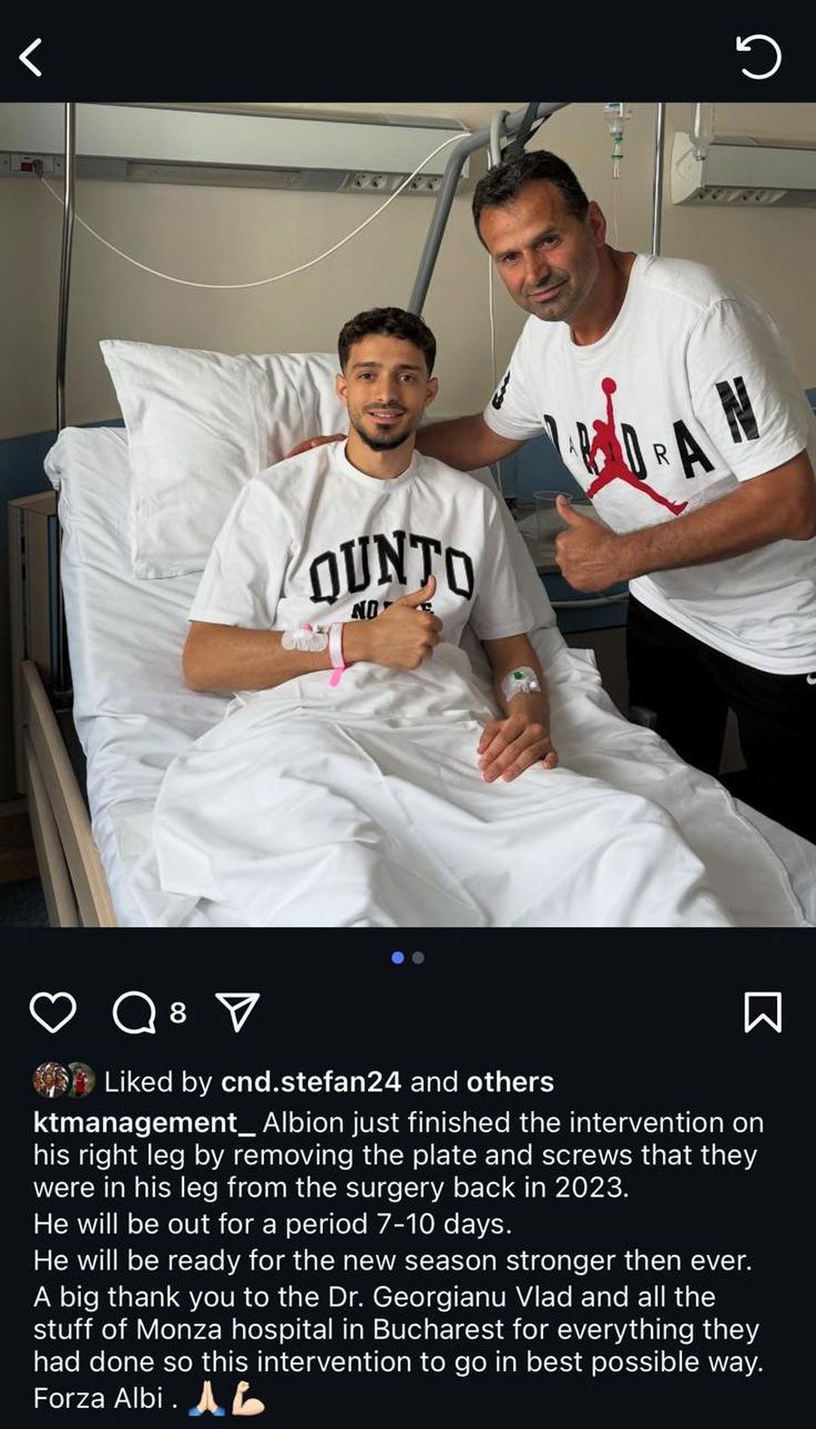 Albion Rrahmani s-a operat la București! În cât timp se va recupera