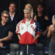 Romeo Beckham şi iubita lui, fotomodelul Kim Turnbull FOTO: Ionuţ Iordache (GSP)