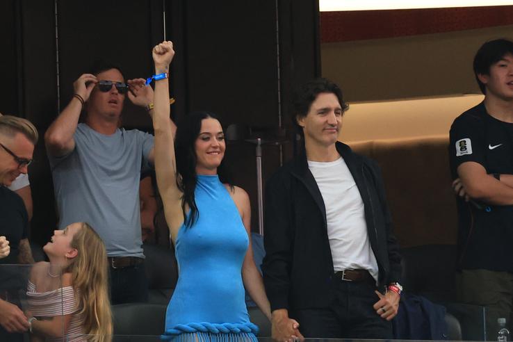 Katy Perry şi  Justin Trudeau, în tribune la SUA - Paraguay 4-1