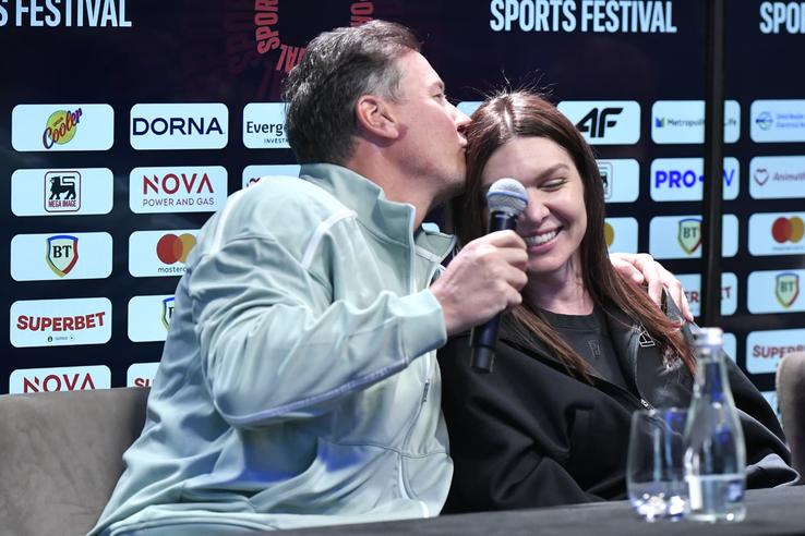 Andrei Pavel și Simona Halep, la evenimentul de retragere a Simonei Halep / foto: Cristi Preda