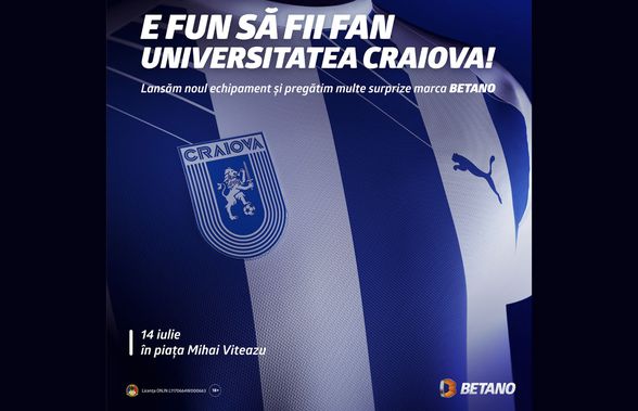 Betano prezintă echipamentele Universității Craiova pentru noul sezon