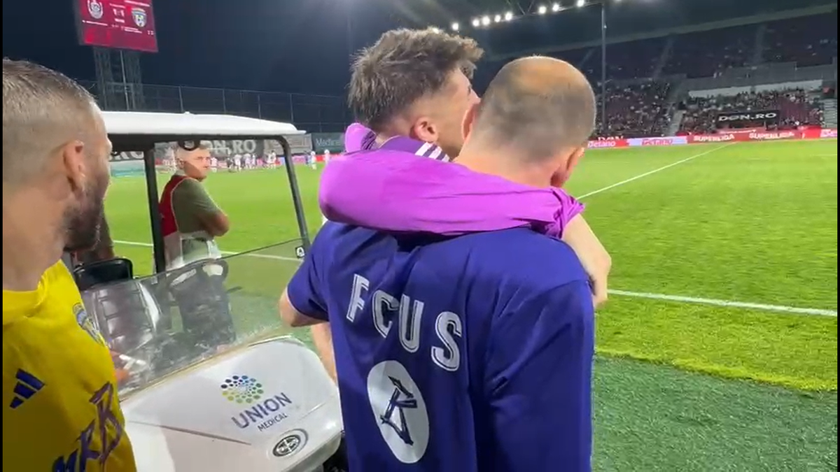 Vești despre Andrei Dorobanțu după accidentarea din meciul cu CFR Cluj: „Poate călca în pământ”