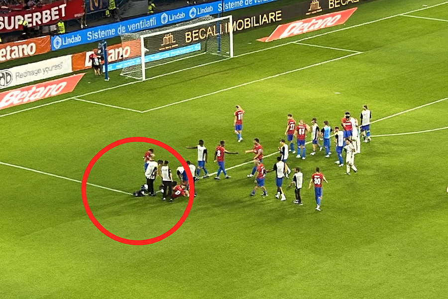 Alertă la FCSB! Adrian Șut s-a accidentat și a rămas întins pe teren după meciul cu Hermannstadt