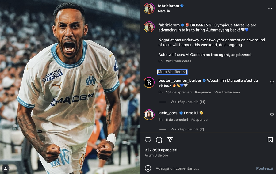 Anunțul făcut de Fabrizio Romano pe pagina sa de Instagram Aubameyang lasă banii arabilor și revine în Europa » Fabrizio Romano a dezvăluit viitoarea destinație a gabonezului