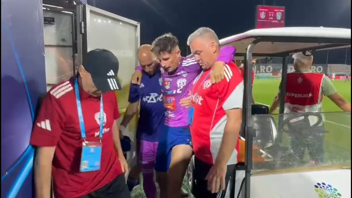 Vești despre Andrei Dorobanțu după accidentarea din meciul cu CFR Cluj: „Poate călca în pământ”
