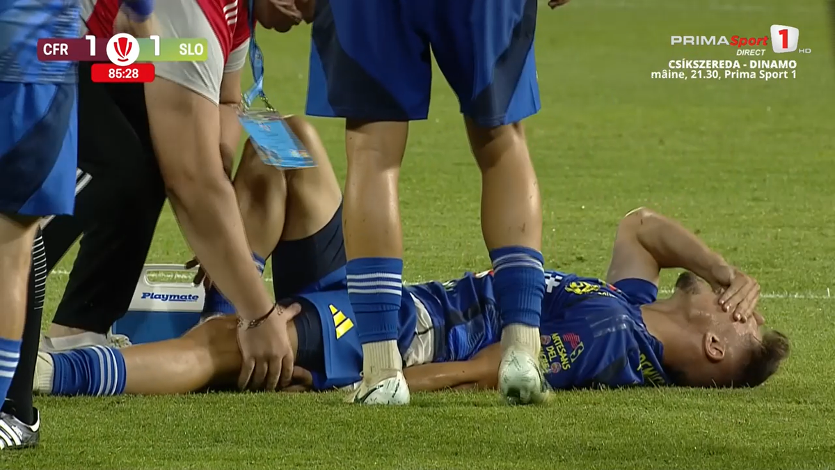 Vești despre Andrei Dorobanțu după accidentarea din meciul cu CFR Cluj: „Poate călca în pământ”