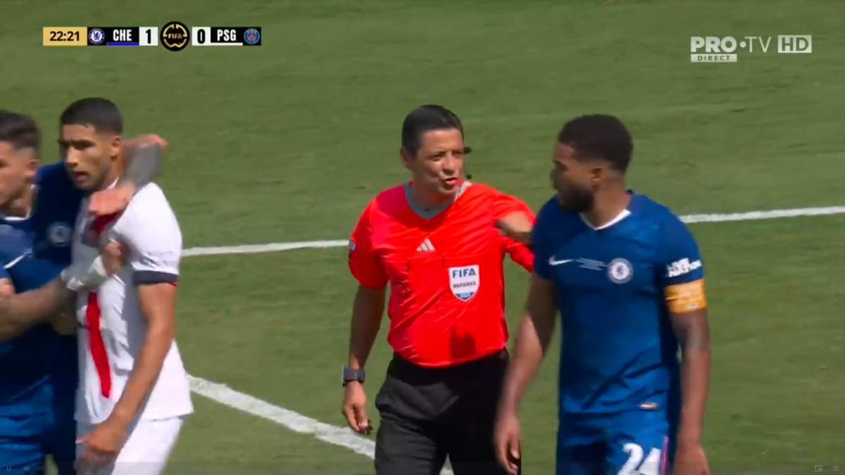 Scandal pe teren după primul gol din Chelsea - PSG » Fotbaliștii au fost la un pas de bătaie