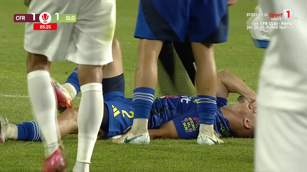 Vești despre Andrei Dorobanțu după accidentarea din meciul cu CFR Cluj: „Poate călca în pământ”