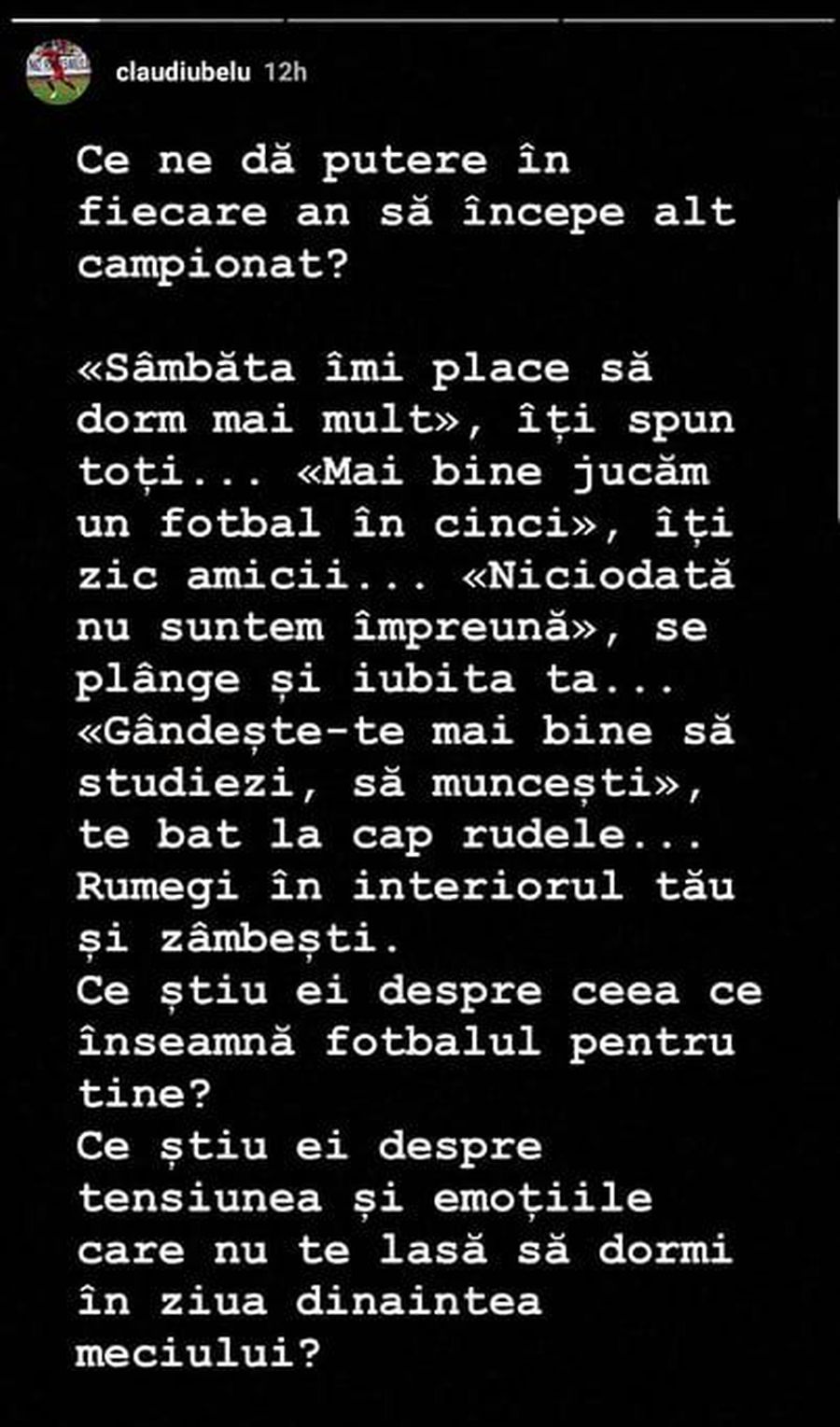 Claudiu Belu, jucătorul criticat de Becali, expune sacrificiile prin care trece un fotbalist: „Ce știu ei despre asta?”